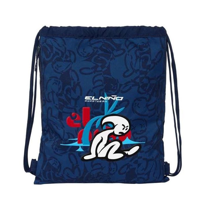 Bolsa Mochila con Cuerdas El Niño Paradise Azul marino 35 x 40 x 1 cm 3