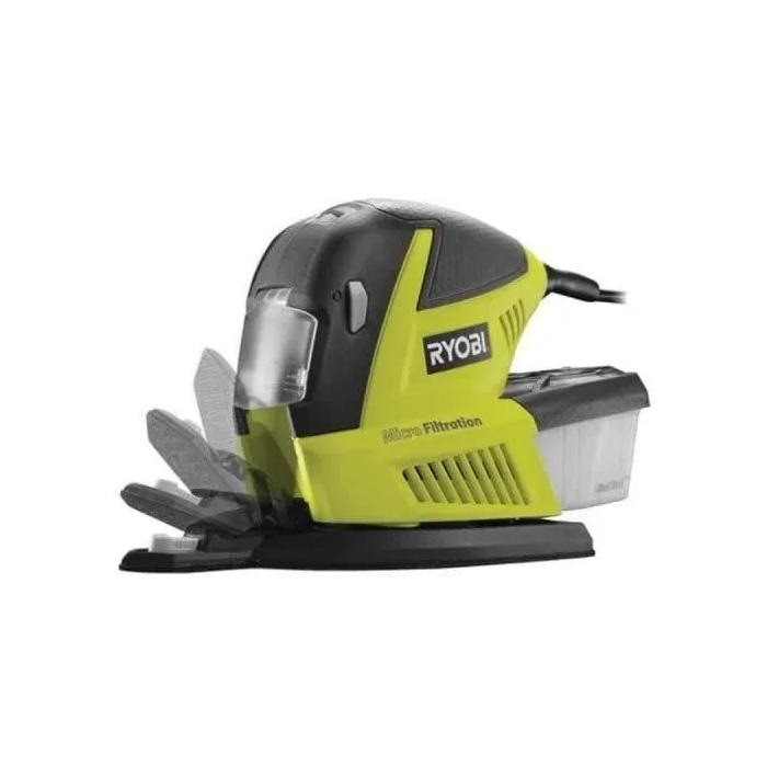 Ryobi Lijadora Multiusos 180W con 3 Modos (Triangular, 1/3 Hoja, Acabado) y 30 Abrasivos 4