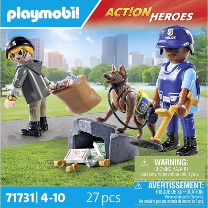 Playmobil 71731 Búsqueda Policial Action Heroes: Set de Policía con Pastor Alemán, Detector de Metales y Botín para Niños +4 Años 3 Playmobil 71731 Búsqueda Policial Action Heroes: Set de Policía con Pastor Alemán, Detector de Metales y Botín para Niños +4 Años 3