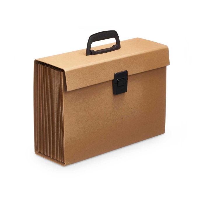 Maletín Kraft con Compartimentos Pincello 35.5x2.6x13.2 cm - Marrón (6 Unidades) 1 Maletín Kraft con Compartimentos Pincello 35.5x2.6x13.2 cm - Marrón (6 Unidades) 1