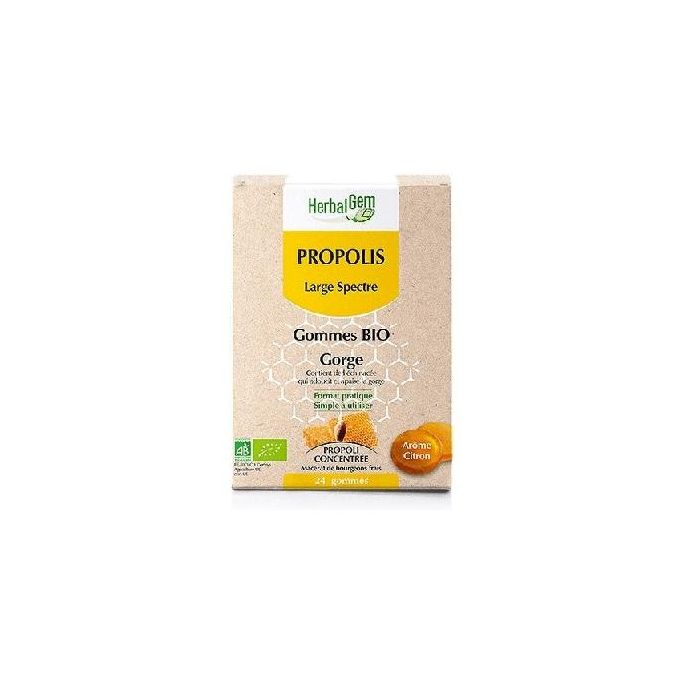 HERBALGEM Propóleo Amplio Espectro Bio, 24 Caramelos