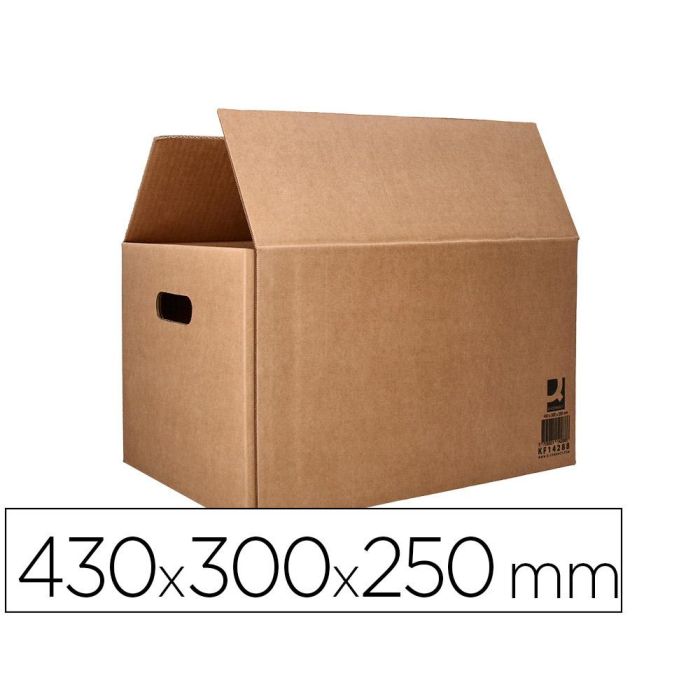 Caja Para Embalar Q-Connect Americana Ultrarresistente Conasas Carton Canal Doble 7 mm Color Kraft 430x300x250 mm 15 unidades