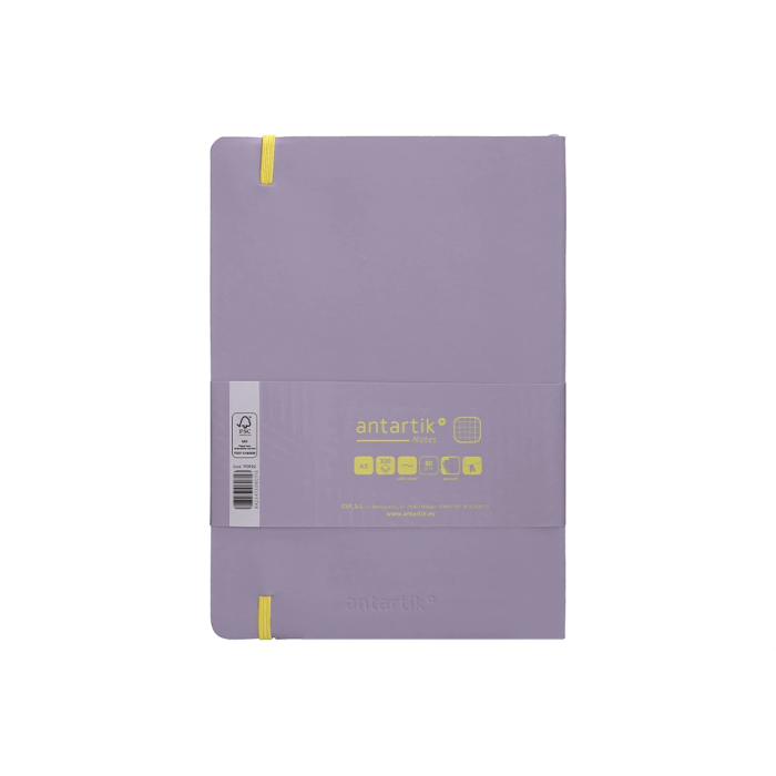 Antartik Cuaderno A5 Tapa Blanda Hojas Cuadriculadas Morado y Amarillo 80 Hojas 80gr FSC 2