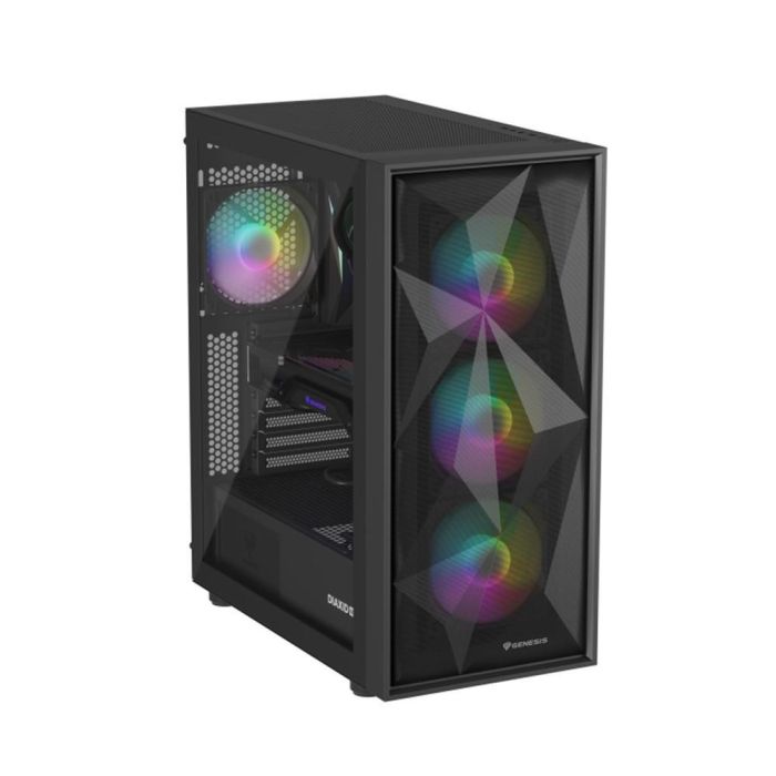 Genesis Diaxid 605 Caja Gaming Midi Tower, ATX/Micro-ATX/Mini-ITX, Cristal Templado, 4 Ventiladores ARGB, USB 3.0/3.1 Tipo-C