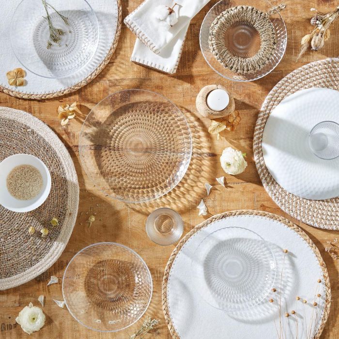 Luminarc Ensaladera Pampille Blanco Vidrio Templado Extra Resistente con Relieve 24 cm 2