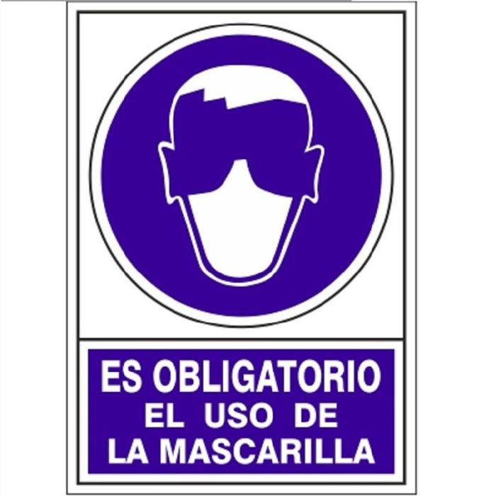 Señal 622 Plástico 345X245 ''Obligatorio El Uso De Mascarilla'' Duver Señal 622 Plástico 345X245 ''Obligatorio El Uso De Mascarilla'' Duver