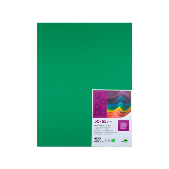 Liderpapel Cartulina Verde Navidad 50x65 cm 180g/m2 Paquete 25 Hojas para Dibujo y Manualidades 1