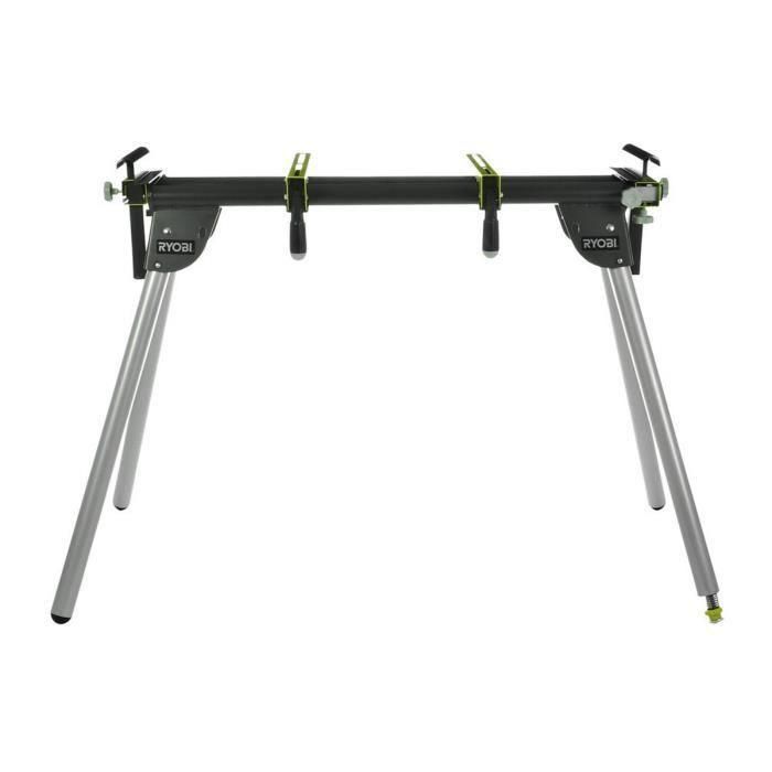 Ryobi RLS02 Banco de trabajo extensible 180 kg, compatible con sierras de inglete, 2160mm extensión, acero plegable, 2 soportes sierra 2