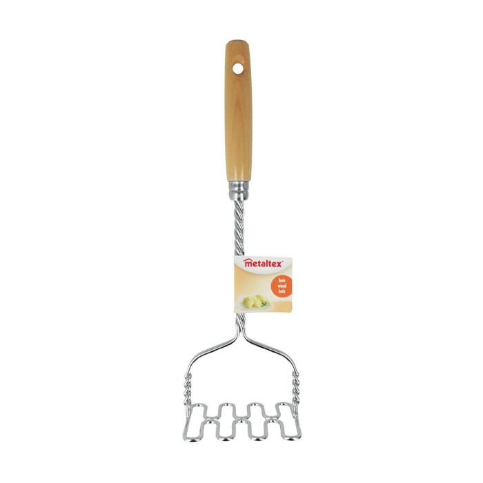 Metaltex Prensador de patatas con mango de madera, acero inoxidable, 10x9,2x33,2cm 1