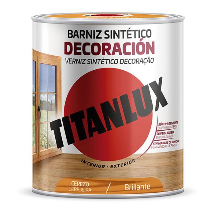 Titan Barniz sintético decoración cerezo brillante 750ml interior/exterior 5809401