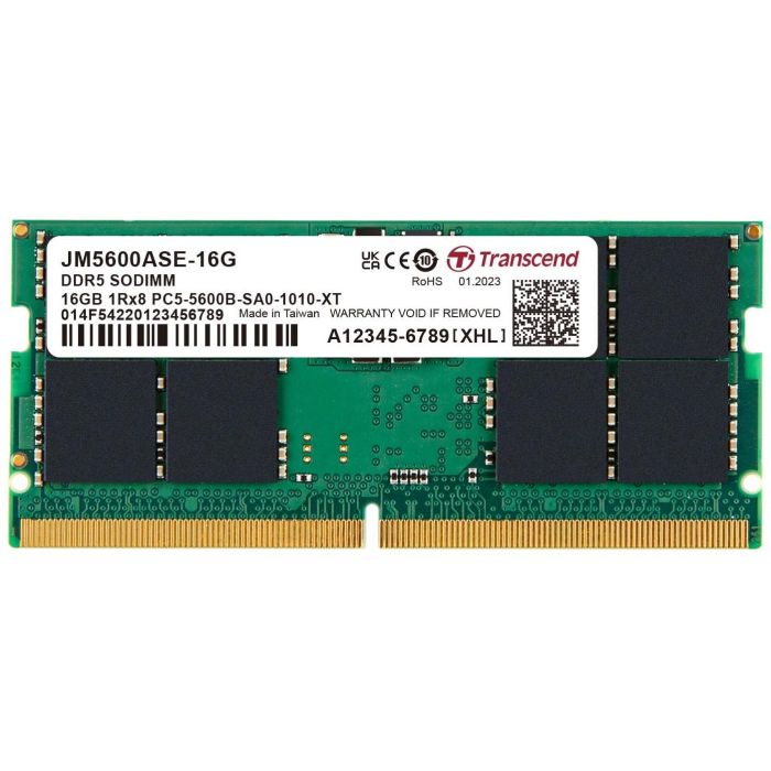 Transcend JM5600ASE-16G Memoria RAM JetRAM 16GB DDR5 5600MHz CL46 para Portátil SO-DIMM