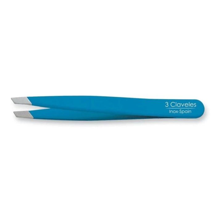 Pinza Inox P.Sesgada Azul 9 cm. D 3C Tres Claveles