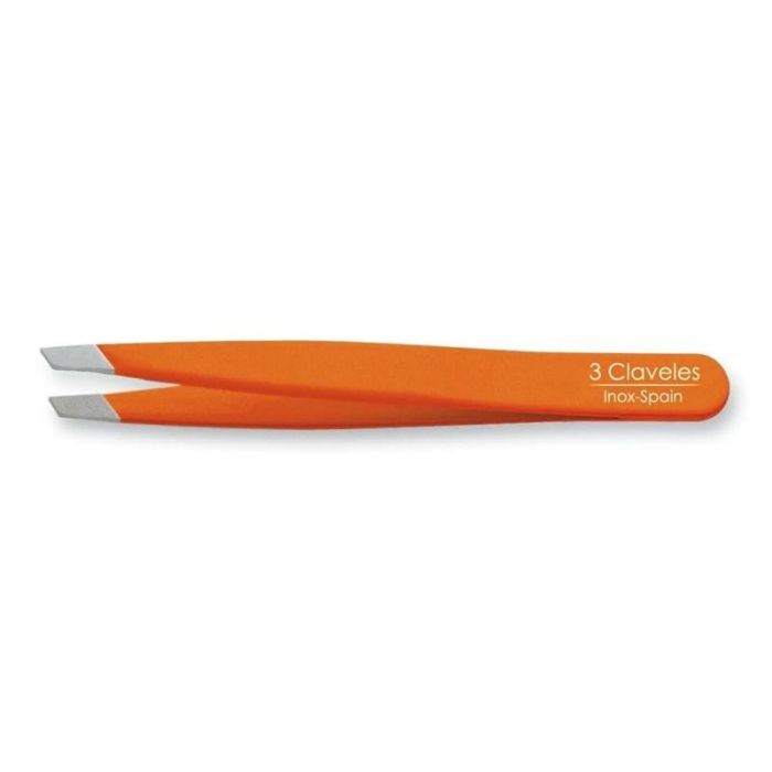 Pinza Inox P.Sesgada Naranja 9 cm. D 3C Tres Claveles