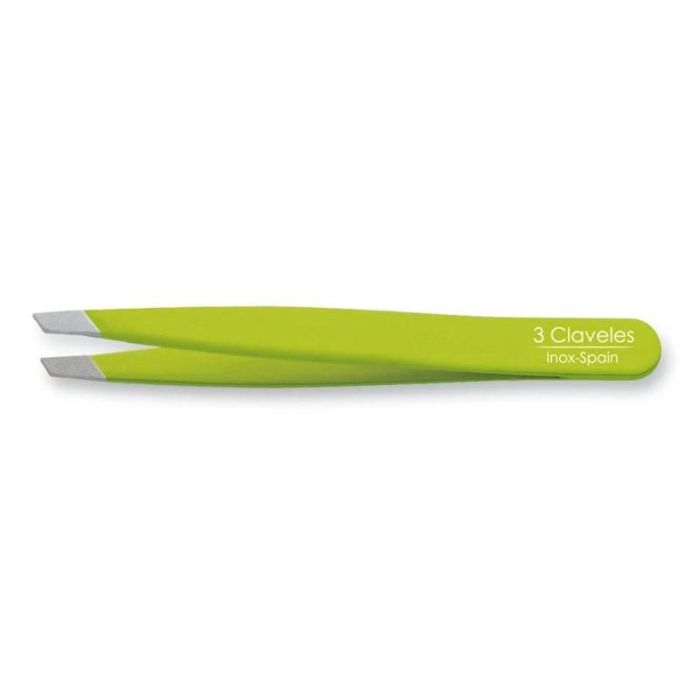 Pinza Inox P.Sesgada Verde 9 cm. D 3C Tres Claveles