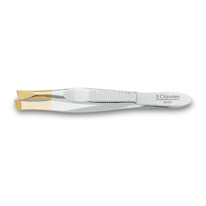 Pinza Sesgada Ancha P.Oro 8 cm. D 3C Tres Claveles