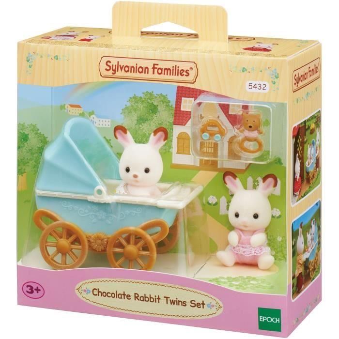 Sylvanian Families - 5432 - Chocolate Bunny Twins and Double Stroller - Muebles 4 Sylvanian Families - 5432 - Chocolate Bunny Twins and Double Stroller - Muebles 4