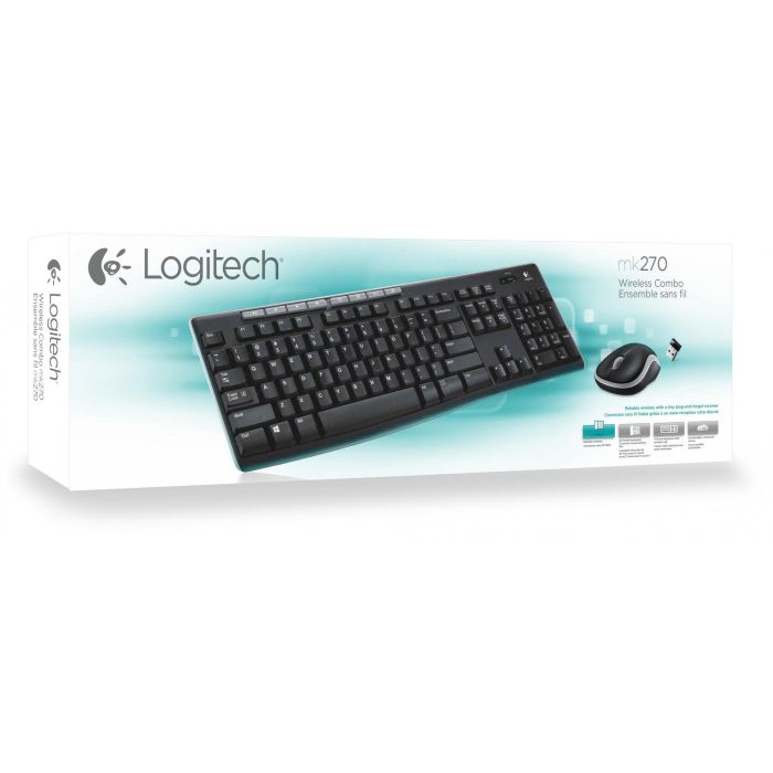 Logitech Mk270 Teclado y Mouse Inalámbrico con Nano Receptor, Resistente a Salpicaduras, Teclado Numérico y Pilas de Larga Duración 4 Logitech Mk270 Teclado y Mouse Inalámbrico con Nano Receptor, Resistente a Salpicaduras, Teclado Numérico y Pilas de Larga Duración 4