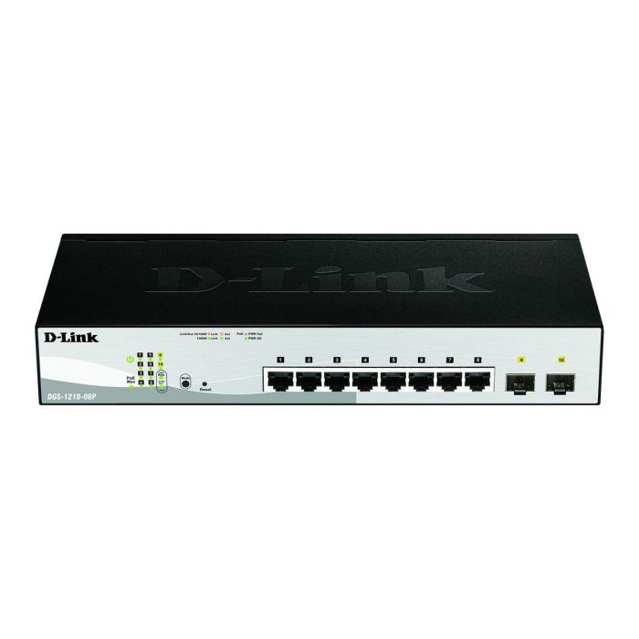 Switch Gestionado D-Link DGS-1210-08P/ 8 Puertos/ RJ45 10/100/1000/ SFP/ PoE