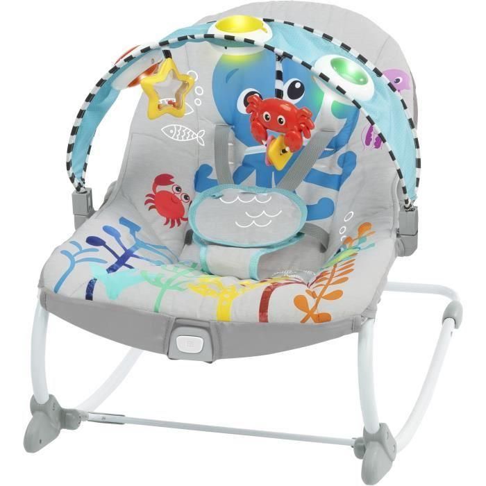 Tumbona columpio - BABY EINSTEIN - Ocean Explorers Kick to It Opus Musical Infant to Infant Rocker - Niños de 0 a 30 meses