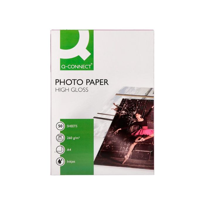 Papel Q-Connect Foto Glossy Din A4 Alta Calidad Digital Photo Para Ink-Jet Bolsa De 50 Hojas De 260 gr 1