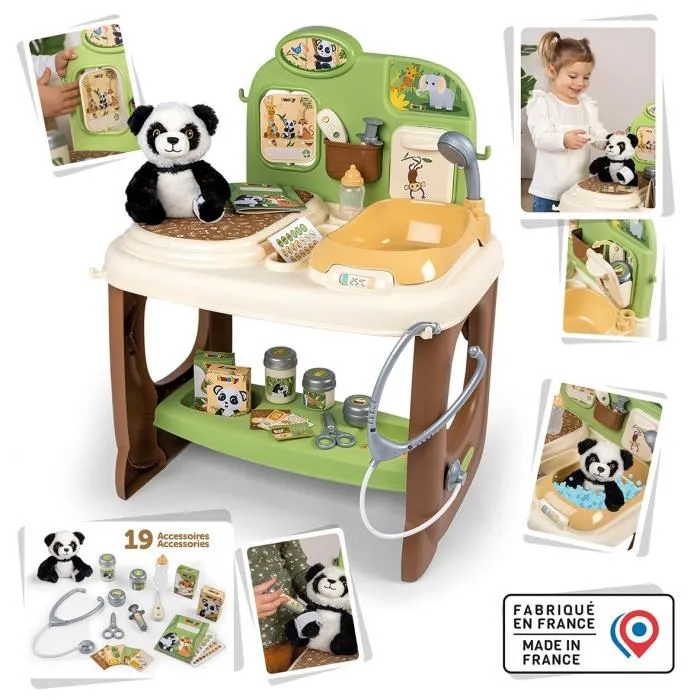 Smoby SMO3032163404064 Centro Veterinario Zoológico con 1 Peluche Panda y Muchos Accesorios y Funciones 2