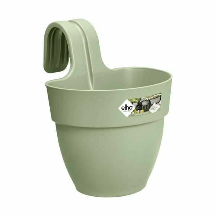 Elho Vibia Campana Easy Hanger Maceta Colgante Pequeña Verde pistacho para Balcón Exterior L 24,1 x An 20,5 x Al 26,5 cm