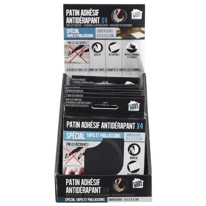 Je cherche une Idee Juego de 4 Antideslizantes para Alfombra Adhesivos Reposicionables Lavables 6x6cm 3