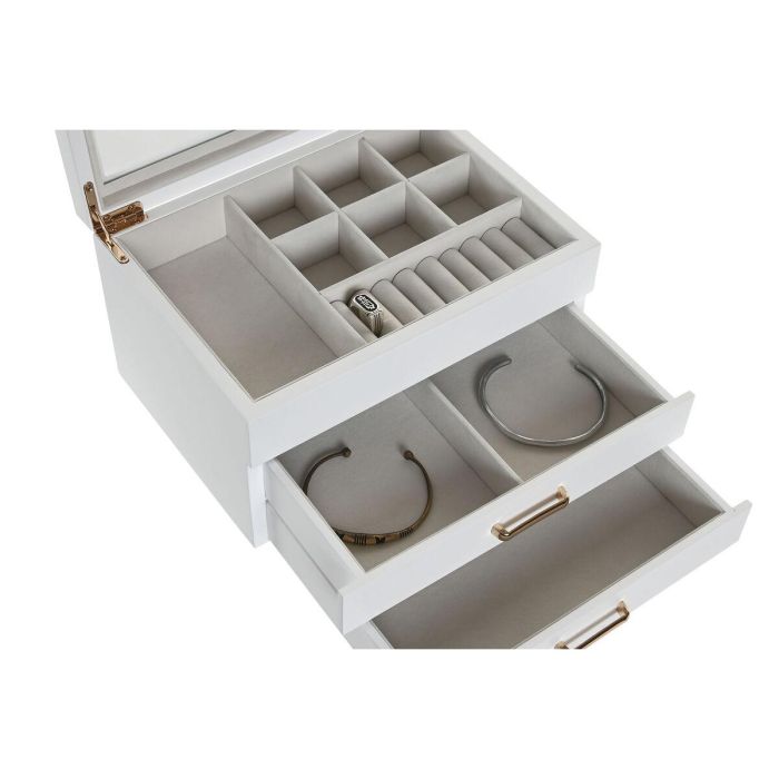 DKD Home Decor Joyero Tradicional Blanco Madera y Cristal 17 x 13 x 23 cm 1 DKD Home Decor Joyero Tradicional Blanco Madera y Cristal 17 x 13 x 23 cm 1