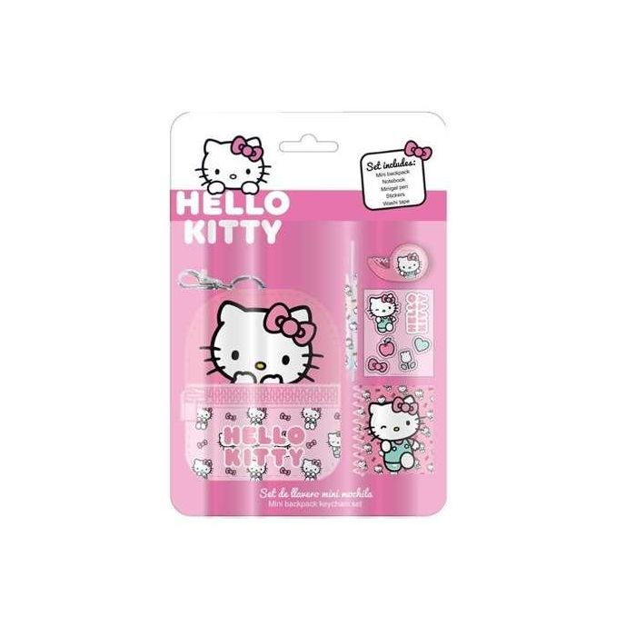 Set de papelería minimochila hello kitty 19.5 x 22.5 x 4.5 cm 1 Set de papelería minimochila hello kitty 19.5 x 22.5 x 4.5 cm 1