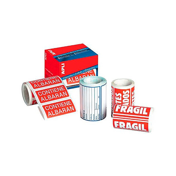 Apli Etiquetas 'Frágil' 100x50 mm Rollo 200 uds Blanco-Rojo 1