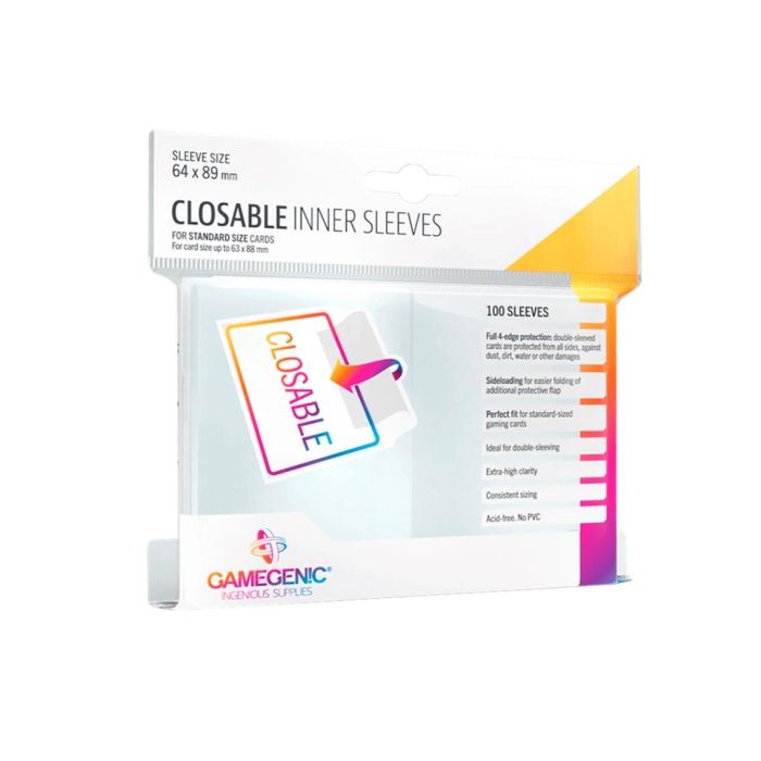 Gamegenic GGS10128ML Fundas Transparentes para Cartas Closable Inner Sleeves (100) 0 Gamegenic GGS10128ML Fundas Transparentes para Cartas Closable Inner Sleeves (100) 0
