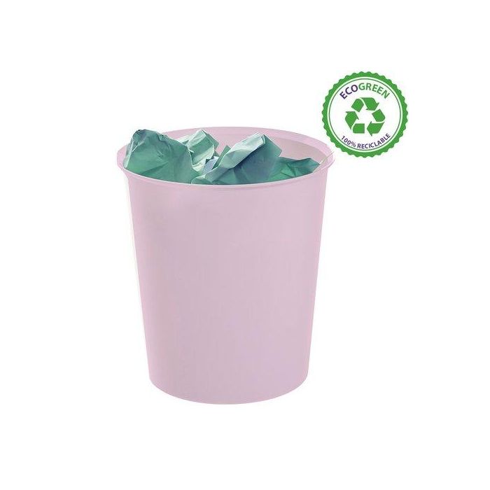 Archivo 2000 Papelera Ecogreen 18 Litros Rosa Pastel Plástico 100% Reciclado 290x310 mm Archivo 2000 Papelera Ecogreen 18 Litros Rosa Pastel Plástico 100% Reciclado 290x310 mm