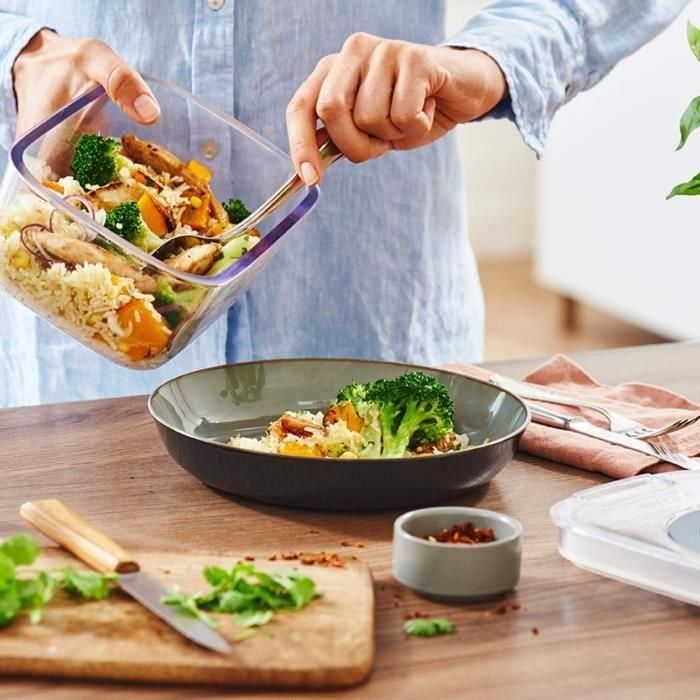 Bosch 3 Cajas de Almacenamiento al Vacío Herméticas Tritan con Bandeja de Goteo e Indicador de Día/Mes y Vacío - 0.7L, 1.0L, 1.5L 5