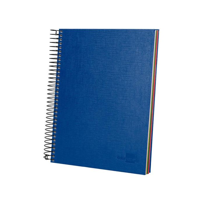 Cuaderno Espiral Liderpapel A5 Micro Papercoat Tapa Forrada 140H 75 gr Cuadro5 mm 5 Bandas 6 Taladros Azul 3