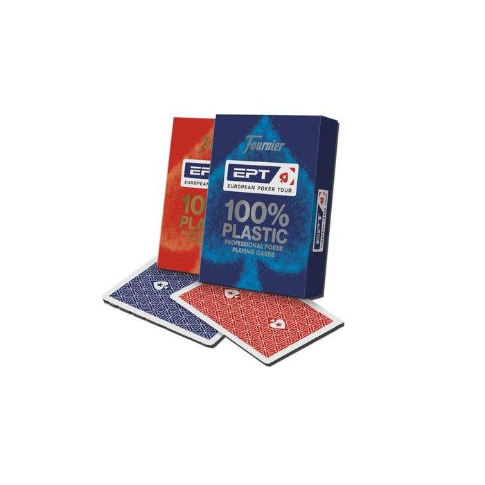 Fournier Baraja Póker Inglés Plástico European Poker Tour Índice Gigante 55 Cartas