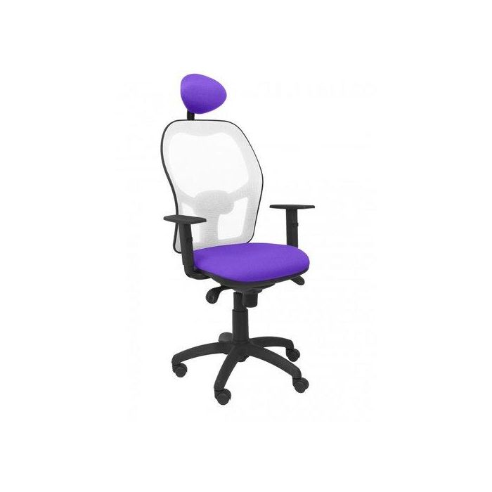 Silla Piqueras Y Crespo Jorquera Brazos Regulables Cabecero Fijo Mecanismo Sincro Con Regulador De Tension Respaldo De Malla Blanca Y Asiento Tapizado Bali Lila