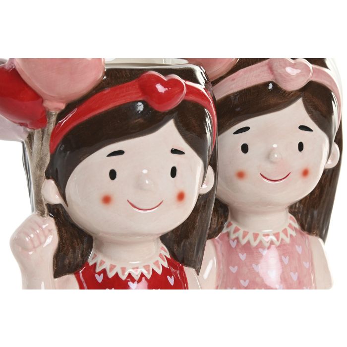 Macetero Urban DKD Home Decor Rosa Rojo 9 x 16 x 12 cm (2 Unidades) 1