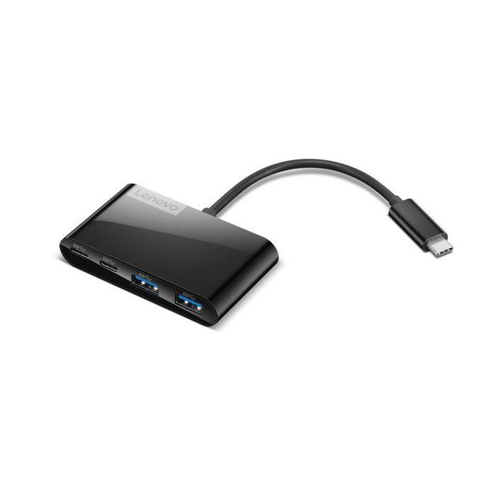 Lenovo Hub USB-C de 4 Puertos con USB 3.0 y USB-C para Portátiles, Conecta Ratón, Teclado y Dispositivos USB 1