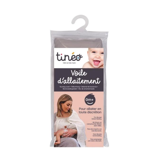 Tineo Velo de Lactancia Gris para Mujer - Cobertura Discreta del Pecho y Vientre, Tejido Ligero y Transpirable, Contacto Visual con el Bebé