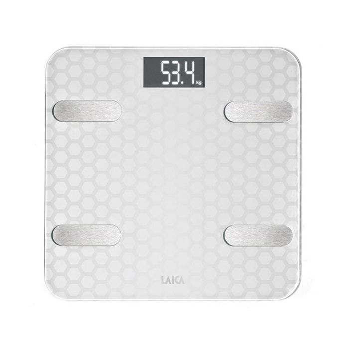 Báscula Digital de Baño LAICA Blanco Plateado 1