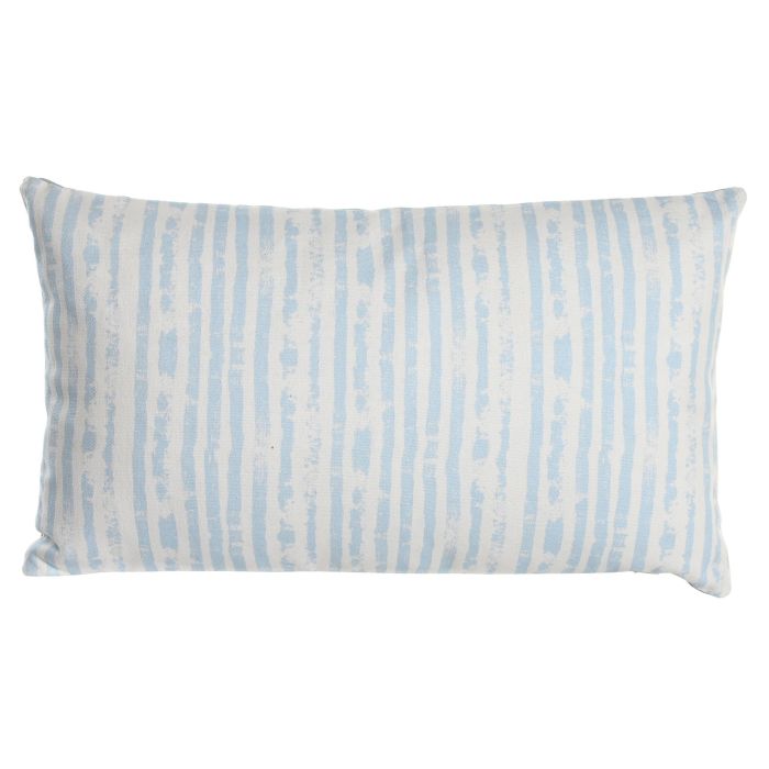 DKD Home Decor Cojín Decorativo Mediterráneo Azul Blanco de Poliéster con Rayas | Colección Sea Breeze, Medidas 50x30x15 cm