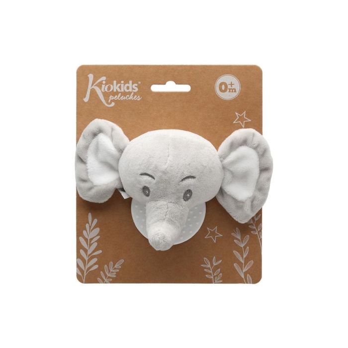 KioKids Mordedor Peluche Elefante Gris 13 cm para Bebés con Dentición