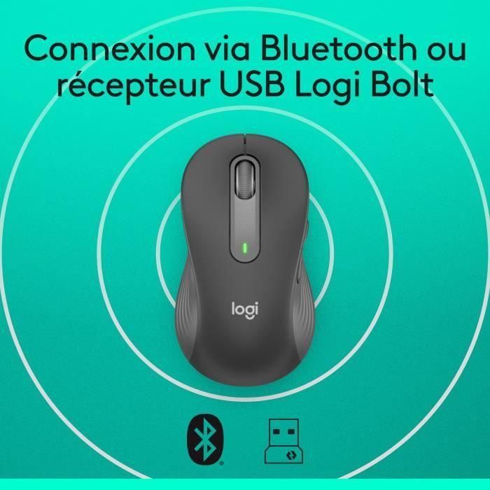 Logitech Ratón M650 Inalámbrico 2000Ppp Zurdo 5 Botones Negro 5