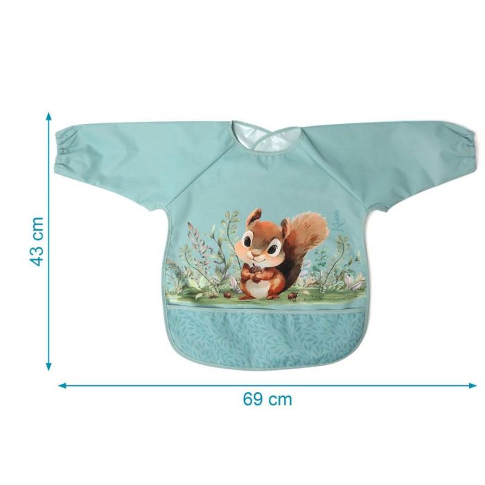 KioKids Babero Impermeable con Mangas Ardilla Verde Little Sauvages +4 meses 3 KioKids Babero Impermeable con Mangas Ardilla Verde Little Sauvages +4 meses 3