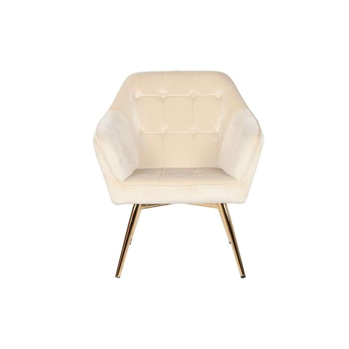 Butaca DKD Home Decor Crema Dorado Metal 74 x 74 x 90 cm 3