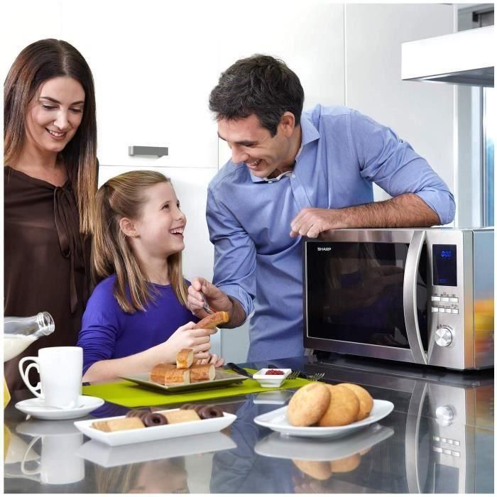 Sharp R-922STWE - Microondas con Parrilla y Horno de Acero Inoxidable - 32L - 1000W / Parrilla 1100W / Horno 2500W - Independiente 4 Sharp R-922STWE - Microondas con Parrilla y Horno de Acero Inoxidable - 32L - 1000W / Parrilla 1100W / Horno 2500W - Independiente 4