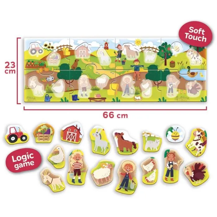 Lisciani Giochi LIS8008324105366 La Granja Puzzle Panorámico para Bebé - Desarrollo de la Lógica y Motricidad Fina