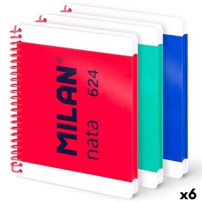 Set de Cuadernos Milan Multicolor A5 80 Hojas 3 Piezas (6 Unidades)