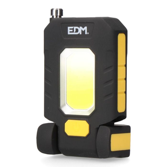 Edm Linterna LED XL Recargable con Imán Telescópico, Batería Litio, Dual LED 3W/5W, Gancho y Base Imantada, Amarillo/Negro 2 Edm Linterna LED XL Recargable con Imán Telescópico, Batería Litio, Dual LED 3W/5W, Gancho y Base Imantada, Amarillo/Negro 2