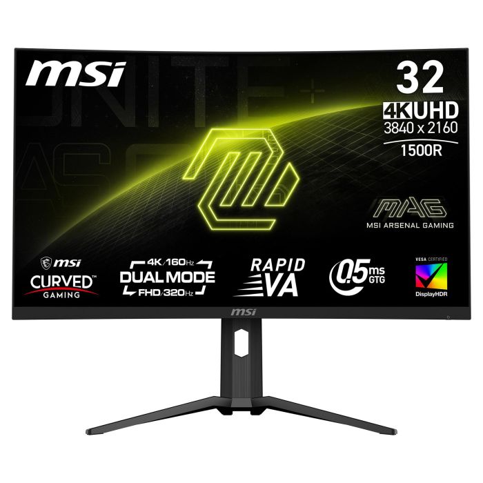 MSI MAG 321CUPDFDE Monitor Curvo 31.5" 4K UHD 160Hz VA 1500R 0.5ms Negro TFT LCD 0 MSI MAG 321CUPDFDE Monitor Curvo 31.5" 4K UHD 160Hz VA 1500R 0.5ms Negro TFT LCD 0